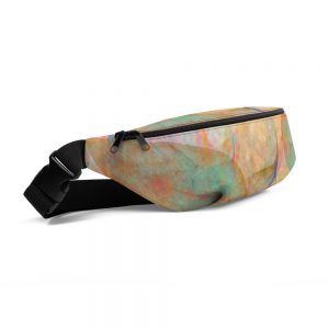 Fanny Pack Colorful Leaves Leaf Blue Pink Beige Cream Brown Art Print Old Antique Vintage