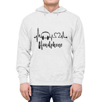 Hoodie Unisex Several Colors – Headphones Music – Love Heartbeat - Image 2