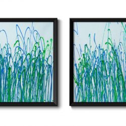 INSTANT DOWNLOAD Abstract Painting Fine Art Print Sparkles Teal Blue Lime Green Modern Wall Decor Set of 2 Bedroom Bathroom Living Room