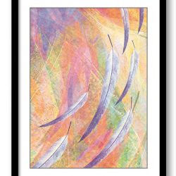 INSTANT DOWNLOAD Abstract Watercolor Bathroom Wall Decor Blue Purple Pink Leaves Leaf Art Print Nature Landscape Elegant Colorful Painting