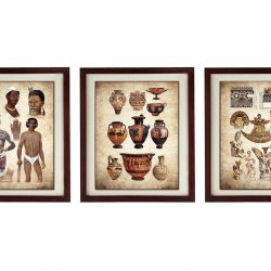 INSTANT DOWNLOAD Ancient Artifacts Wall Decor Set of 3 Prints Parchment Paper Style Old Book Antique Printable Tattoo Native People Wall Art