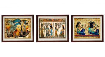 INSTANT DOWNLOAD Ancient Egypt Wall Art Set of 3 Prints Parchment Paper Style Old Decor Ancient Printable Egyptian King Queen King Tut