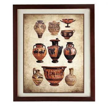 INSTANT DOWNLOAD Ancient Terracotta Pots Art Print Parchment Paper Vintage Vases Old Book Page Style Antique Artifacts Printable Wall Decor