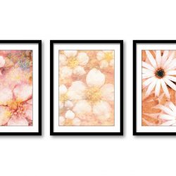 INSTANT DOWNLOAD Beige White Flower Daisy Daisies Set of 3 Printable Bathroom Print Art Nature Wall Decor Modern Abstract Bedroom Watercolor