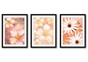 INSTANT DOWNLOAD Beige White Flower Daisy Daisies Set of 3 Printable Bathroom Print Art Nature Wall Decor Modern Abstract Bedroom Watercolor