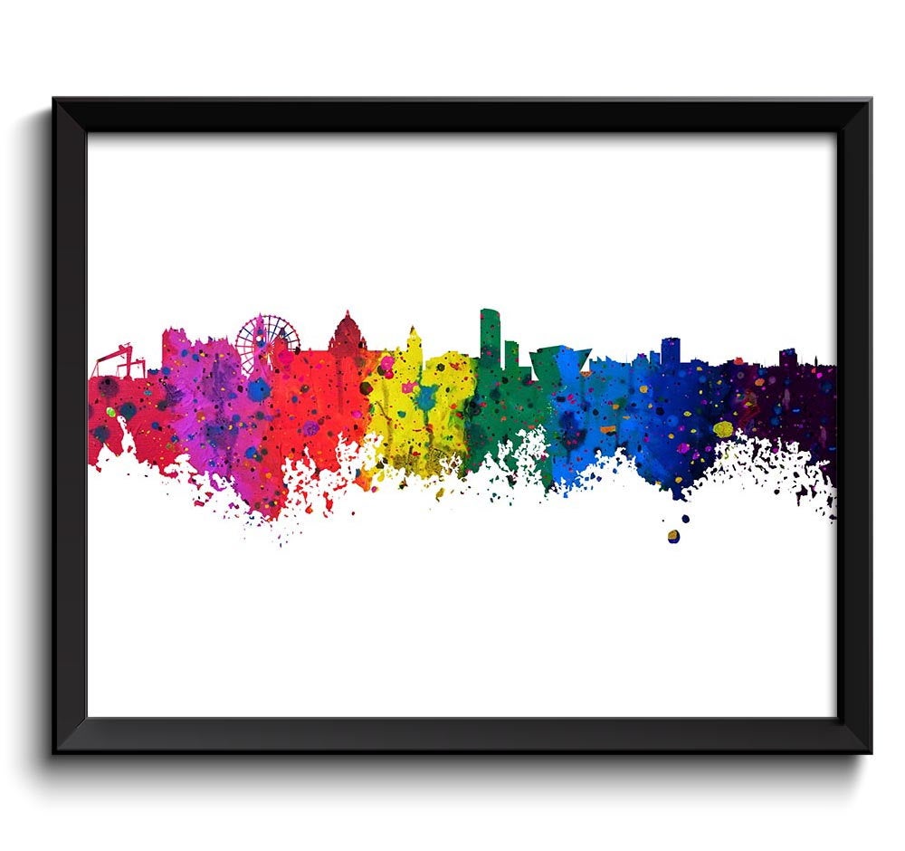 INSTANT DOWNLOAD Birmingham Skyline Watercolor Art Poster Print Wall Decor Birmingham Wall Art Painting England Artwork City Map Home Decor
