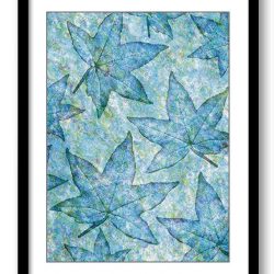 INSTANT DOWNLOAD Blue Leaves Maple Leaf Bathroom Art Print Nature Landscape Modern Elegant Watercolor Bathroom Wall Decor Flower Painting