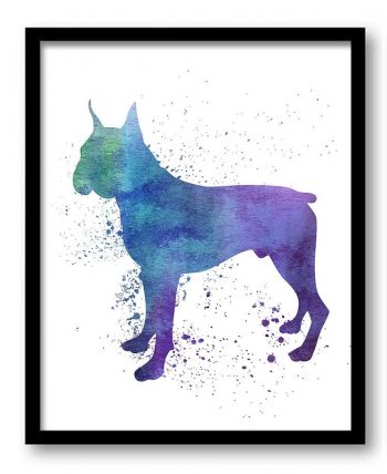 INSTANT DOWNLOAD Boxer Dog Watercolor Art Painting Print Poster Dog Art Dog Painting Dog Breeds Home Decor Wall Art Pink Blue Purple Green