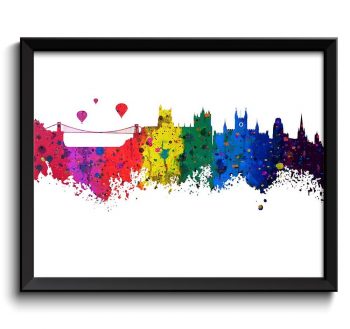 INSTANT DOWNLOAD Bristol Skyline Watercolor Poster Print Bristol Wall Decor Bristol Wall Art Painting England Artwork City Map Home Decor