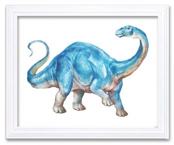 INSTANT DOWNLOAD Brontosaurus Watercolor Dinosaur Print Turquoise Blue Beige Dinosaur Wall Art Children Nursery Art Poster Home Decor Painting