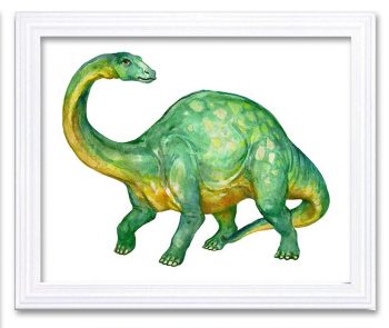 INSTANT DOWNLOAD Brontosaurus Watercolor Green Dinosaur Print Dinosaur Wall Art Children Nursery Art Poster Home Decor Painting