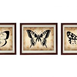 INSTANT DOWNLOAD Butterflies Vintage Style Set of 3 Prints Butterfly Art Parchment Paper Old Antique Printable Animal Art Print