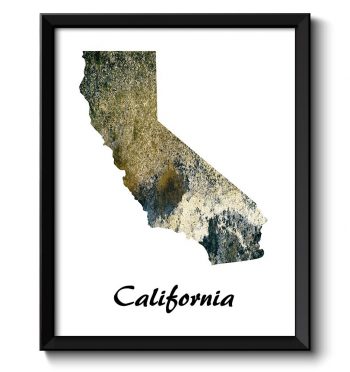 INSTANT DOWNLOAD California Map State Watercolor Painting Poster Print USA United States Abstract Landscape Art Grey Brown Beige