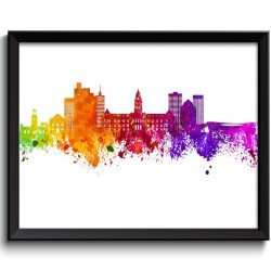 INSTANT DOWNLOAD Cape Town Skyline Watercolor Poster Print Wall Decor South Africa Wall Art Painting Home Decor Pink Purple Red Yellow Green