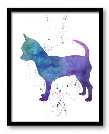 INSTANT DOWNLOAD Chihuahua Dog Watercolor Art Painting Print Poster Dog Art Painting Dog Breeds Home Decor Wall Art Pink Blue Purple Green