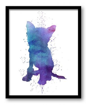 INSTANT DOWNLOAD Chinese Crested Dog Watercolor Art Painting Print Poster Art Painting Dog Breeds Home Decor Wall Art Pink Blue Purple Green