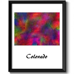 INSTANT DOWNLOAD Colorado Map State Watercolor Painting Poster Print USA United States Abstract Landscape Art Colorful Rainbow