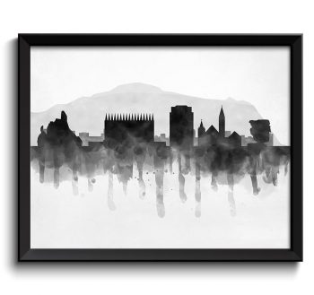 INSTANT DOWNLOAD Colorado Springs Skyline Colorado USA United States Cityscape Art Print Poster Black White Grey Watercolor Painting