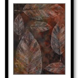 INSTANT DOWNLOAD Colorful Leaves Leaf Print Grey Beige Cream Brown Nature Art Print Old Antique Vintage Printable Bathroom Bedroom