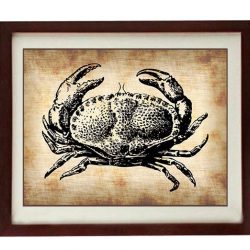 INSTANT DOWNLOAD Crab Vintage Style Ocean Nautical Print Crab Art Print Parchment Old Antique Printable Marine Beach Sea Wall Decor Bathroom