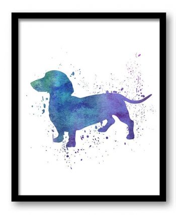 INSTANT DOWNLOAD Dachshund Dog Watercolor Art Painting Print Poster Dog Art Painting Dog Breeds Home Decor Wall Art Pink Blue Purple Green