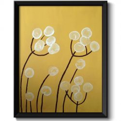 INSTANT DOWNLOAD Dandelion Art Painting Fine Art Print Flower Painting Beige Brown White Yellow Wall Decor Bedroom Bathroom Living Room