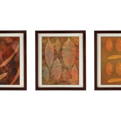 INSTANT DOWNLOAD Dark Brown Leaves Leaf Set of 3 Prints Beige Nature Art Print Old Antique Vintage Printable Bathroom Bedroom