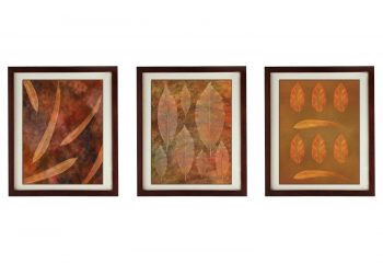 INSTANT DOWNLOAD Dark Brown Leaves Leaf Set of 3 Prints Beige Nature Art Print Old Antique Vintage Printable Bathroom Bedroom