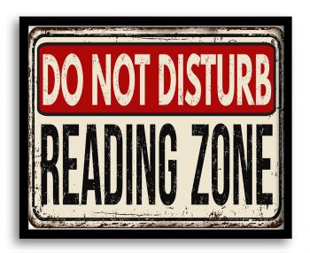 INSTANT DOWNLOAD Do Not Disturb Reading Zone Art Print Brown Beige Black Red Fun Home Wall Decor Funny Distressed Vintage Retro Poster