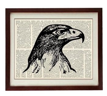 INSTANT DOWNLOAD Eagle Head Bird Vintage Style Print - Art Print Book Page Dictionary Old Antique Printable - Vintage Animal Art Print