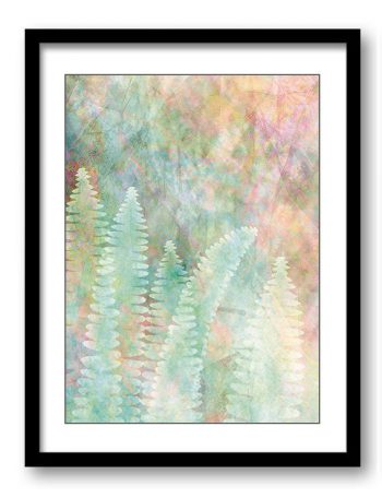 INSTANT DOWNLOAD Fern Leaves Leaf Bathroom Art Print Abstract Nature Landscape Modern Colorful Watercolor Bathroom Wall Decor Painting