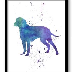 INSTANT DOWNLOAD Finnish Trackhound Dog Watercolor Art Painting Print Poster Art Painting Breeds Home Decor Wall Art Pink Blue Purple Green