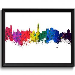INSTANT DOWNLOAD Genoa Skyline Watercolor Art Poster Print Genoa Wall Decor Genoa Wall Art Painting Italy Artwork City Map Home Decor