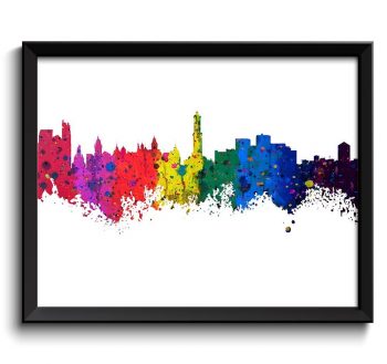 INSTANT DOWNLOAD Genoa Skyline Watercolor Art Poster Print Genoa Wall Decor Genoa Wall Art Painting Italy Artwork City Map Home Decor