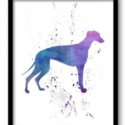 INSTANT DOWNLOAD Greyhound Dog Watercolor Art Painting Print Poster Dog Art Painting Dog Breeds Home Decor Wall Art Pink Blue Purple Green