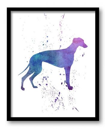 INSTANT DOWNLOAD Greyhound Dog Watercolor Art Painting Print Poster Dog Art Painting Dog Breeds Home Decor Wall Art Pink Blue Purple Green