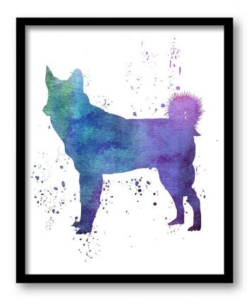 INSTANT DOWNLOAD Husky Dog Watercolor Art Painting Print Poster Dog Art Painting Dog Breeds Home Decor Wall Art Pink Blue Purple Green