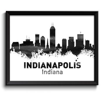 INSTANT DOWNLOAD Indianapolis Skyline Indiana City Rust Red Beige Moss Green Watercolor Cityscape Poster Print Landscape Art Painting