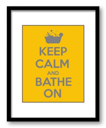 INSTANT DOWNLOAD Keep Calm Poster Keep Calm and Bathe On Golden Yellow Grey Gray Bathroom Art Print Wall Decor Bathroom Custom Stay Calm