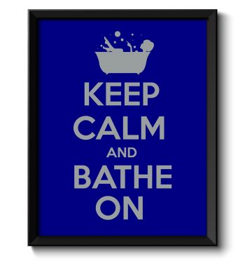 INSTANT DOWNLOAD Keep Calm Poster Keep Calm and Bathe On Navy Blue Grey Bathroom Art Print Wall Decor Bathroom Custom Stay Calm poster quote