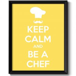 INSTANT DOWNLOAD Keep Calm Poster Keep Calm and Be A Chef Yellow White Kitchen Art Print Wall Decor Home Decor Custom Stay Calm quote