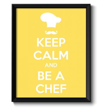 INSTANT DOWNLOAD Keep Calm Poster Keep Calm and Be A Chef Yellow White Kitchen Art Print Wall Decor Home Decor Custom Stay Calm quote