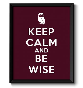 INSTANT DOWNLOAD Keep Calm Poster Keep Calm and Be Wise White Red Burgundy Art Print Wall Decor Custom Stay Calm Owl quote inspirational