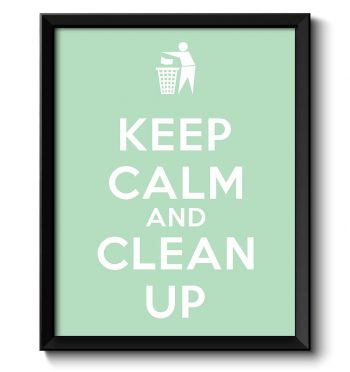 INSTANT DOWNLOAD Keep Calm Poster Keep Calm and Clean Up White Mint Green Art Print Wall Decor Bathroom Bedroom Custom Stay Calm quote