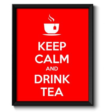 INSTANT DOWNLOAD Keep Calm Poster Keep Calm and Drink Tea Red White Food Kitchen Art Print Home Wall Decor Custom Stay Calm quote