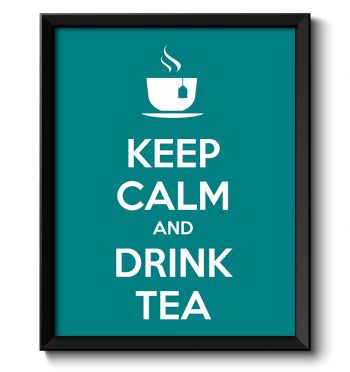 INSTANT DOWNLOAD Keep Calm Poster Keep Calm and Drink Tea Teal Green White Food Kitchen Art Print Home Wall Decor Custom Stay Calm quote