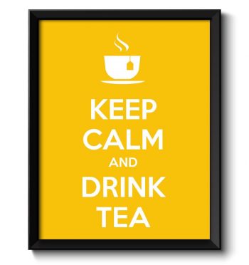 INSTANT DOWNLOAD Keep Calm Poster Keep Calm and Drink Tea Yellow White Food Kitchen Art Print Home Wall Decor Custom Stay Calm quote