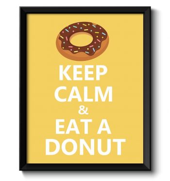 INSTANT DOWNLOAD Keep Calm Poster Keep Calm and Eat a Donut Brown Beige Brown White Yellow Kitchen Art Print Home Wall Decor Stay Calm