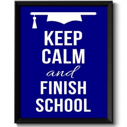 INSTANT DOWNLOAD Keep Calm Poster Keep Calm and Finish School Red Navy Blue Art Print Wall Decor Custom Stay Calm Graduate Graduation quote