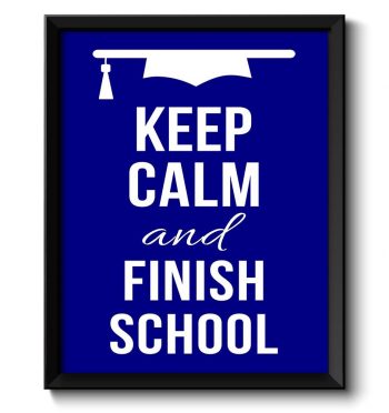 INSTANT DOWNLOAD Keep Calm Poster Keep Calm and Finish School Red Navy Blue Art Print Wall Decor Custom Stay Calm Graduate Graduation quote